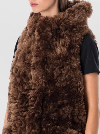Urban Code faux fur hooded longline sleeveless coat