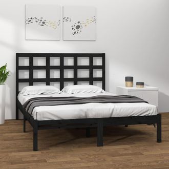 vidaXL Vidaxl - Estructura De Cama De Madera Maciza De Pino Negra 200x200 Cm
