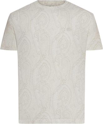 Etro Cotton T-Shirt With Arnica Pattern