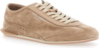 Dolce & Gabbana Mens Sneakers Gimondi Plus Brown Suede Trainers