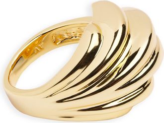 Argento Vivo Ribbed Ring in Gold at Nordstrom, Size 8
