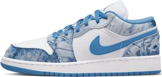 Nike Jordan Schoenen, Dames, Blauw, 38 1/2 EU, Denim, Gewassen Denim Lage Top Sneakers