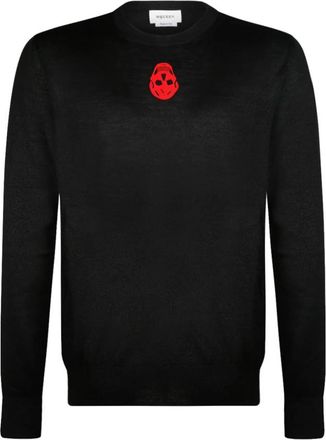 Alexander McQueen Zwarte Skull Logo Jumper Sweater - Heren - Ronde hals truien - Zwart - S - Katoen - Truien & Vesten