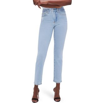 Good American Good Classic High Waist Ankle Skinny Jeans in Indigo410 at Nordstrom Rack, Size 15