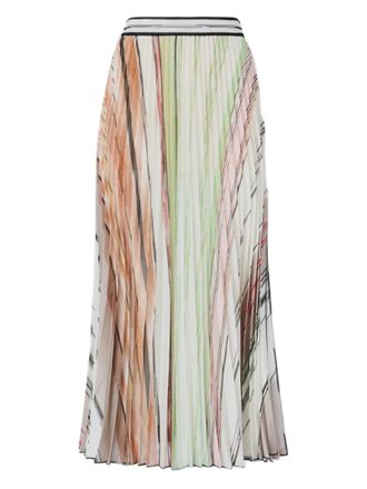 Missoni Striped Pliss&eacute; Viscose Midi Skirt