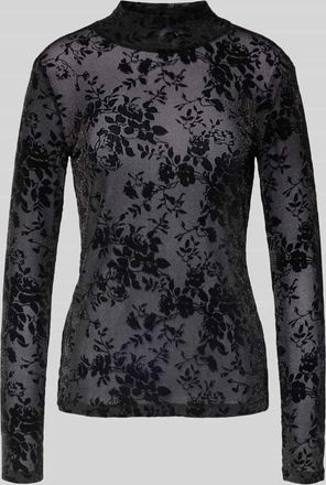 Jake*s Longsleeve mit Stehkragen in Black, Größe XXL