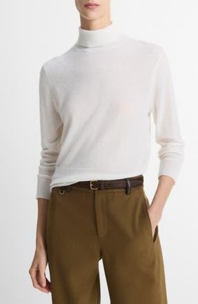 Vince Cashmere & Silk Mock Neck Sweater in Off White at Nordstrom Rack, Size Medium