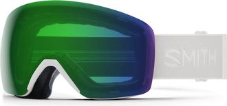Smith Skyline 215mm ChromaPop Snow Goggles in White Vapor /Chromapop Green at Nordstrom