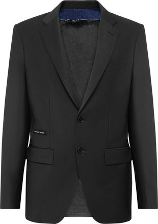 Philipp Plein Wool Blazer Gigol&ograve; fit Crystal Skull with Crystals