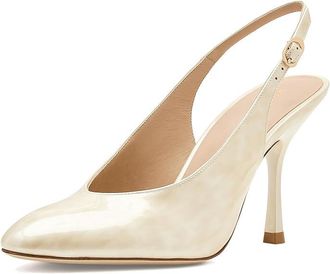 Stuart Weitzman Madison Slingback 85 Womens Shoes Linen : 10.5 M, Leather