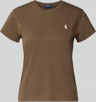 Polo Ralph Lauren T-Shirt mit Label-Stitching in Dunkelbraun, Größe XXL