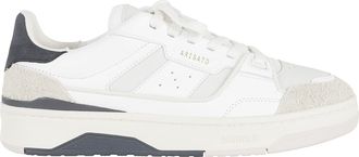 Axel Arigato White Blue Clay Metallic Logo Rubber-Sole Leather Sneakers