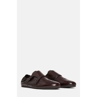 Scarosso Johnny Monk Strap Shoes in Dark Brown - Calf at Nordstrom, Size 41.5