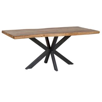 Wanderlust Deco Mesa de comedor de acacia lacada y patas de hierro 180x90x76h cm