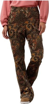 Summum Paisley Velvet Flared Broek - Dames - Wijde Broeken - Veelkleurig - S - Broeken