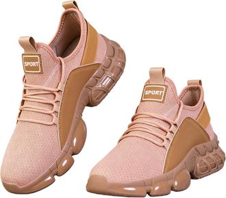 Generic Fashionable Sneakers, Lightweight Breathable Low-Top Running Shoes, Walking Shoes Cushion Comfortable, Unisex (Khaki,12.5)