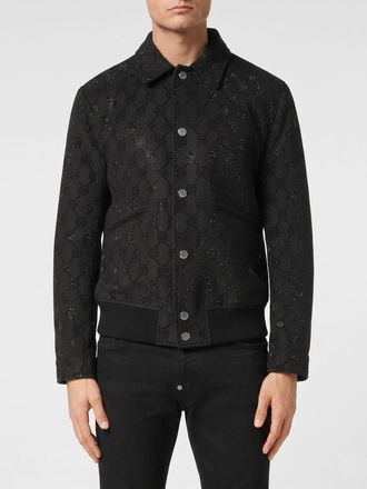 Philipp Plein Bomber di lana monogram di strass