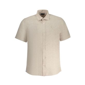 North Sails Heren, Overhemden, Beige, Maat: 2XL Linnen