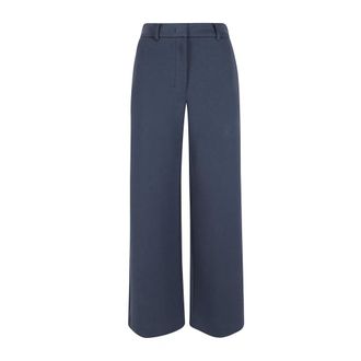 Max Mara Wide Trousers, female, Blue, Size: XS S Trousers