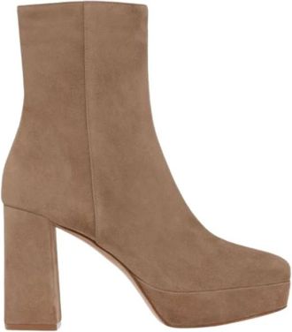 Gianvito Rossi Heeled Boots, female, Brown, Size: 8 1/2 US Chunky Heel Suede Boot