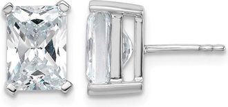 Diamond2Deal 14k White Gold 5 ctw Radiant Cut Lab Grown Diamond Stud Earrings