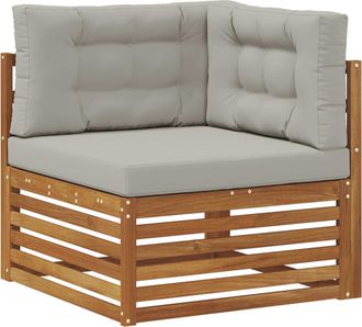 vidaXL Sof&aacute; De Esquina Para Exteriores Madera De Acacia S&oacute;lida Natural Vidaxl