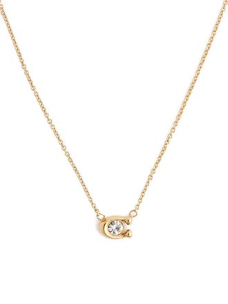 Coach logo-pendant necklace - Oro