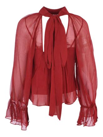 Staud Roux ruffled top - Red