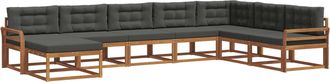 vidaXL Conjunto De Sof&aacute;s De Exterior 8 Uds. Natural Y Antracita Vidaxl
