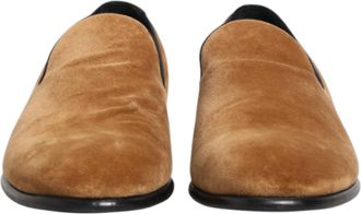 Dolce & Gabbana Brown Suede Slip On Men Loafers Formal Mens Shoes