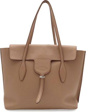 Tod's Pink Beige Leather Shoulder Bag Tote Bag (Pre-Owned)