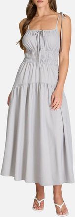 Blu Pepper Stripe Tiered Midi Sundress in Charcoal at Nordstrom Rack, Size Medium