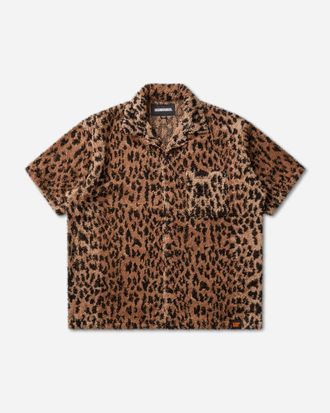 Neighborhood Men s Hippopotamus Terry Cloth Shortsleeve Shirt Leopard
