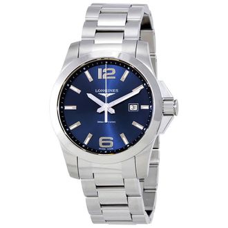 Longines Conquest Blue Dial Stainless Steel Mens 43mm Watch L37604966