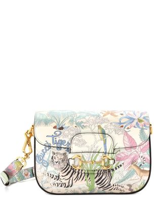 Gucci Horsebit 1955 Shoulder Bag Printed Leather Mini crossbody bag - Groen