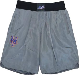 Mitchell & Ness Mens Mlb Baseball Cooperstown Collection Insignia New York Mets Shorts In Grey