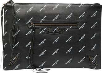 Balenciaga Black Leather Clutch Bag (Pre-Owned)