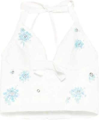 Shushu/Tong Floral Halterneck Crop Top