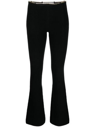 Alexander Wang ribbed chain-link flared trousers - women - Polyamide/Wool/Wool/Polyamide/Elastane/Elastane - S - Black