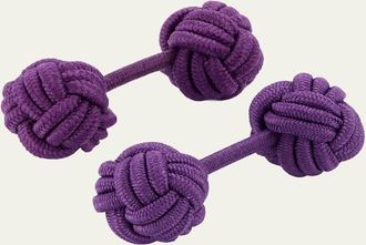 Charvet Mens Knotted Cotton Cufflinks