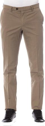 Trussardi Stijlvolle Broek met Knoop- en Ritssluiting - Heren - Chinos - Bruin - S - Broeken