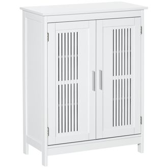 Kleankin Modern Bathroom Cabinet - Freestanding Floor Cabinet With Storage - White | TJ Hughes