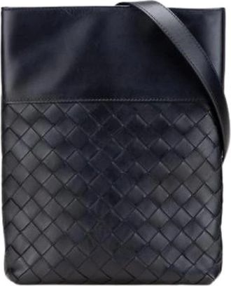 Bottega Veneta Pre-owned Geweven Crossbody Tas - Dames - Vintage Schoudertas - Zwart - ONE Size - Leer - Vintage