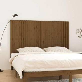 vidaXL Cabecero Cama Pared Madera Maciza Pino Marr&oacute;n Miel 185x3x110 Cm Vidaxl