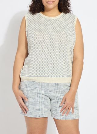 Lyss&eacute; Claire Textured Mesh Sweater Shell Curvy