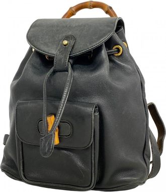 Gucci Black Leather Backpack (Pre-Owned)