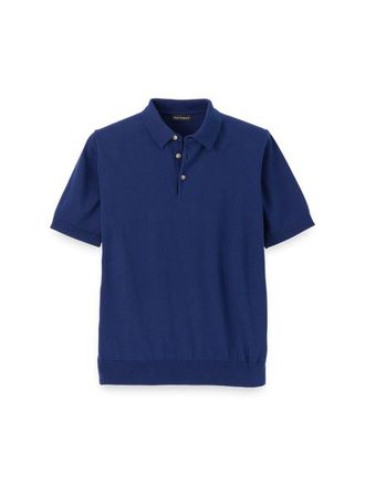 Paul Fredrick Supima Cotton Three Button Polo in Navy at Nordstrom, Size Small