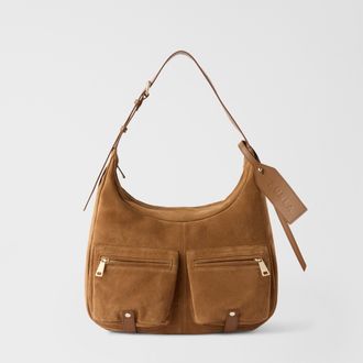 Furla Lynette Borsa A Spalla L Toni Cognac Marrone Camoscio Donna