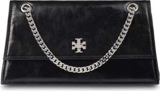 Tory Burch Zwarte Turnlock Schoudertas - Dames - Schoudertassen - Zwart - ONE Size - Leer - Tassen