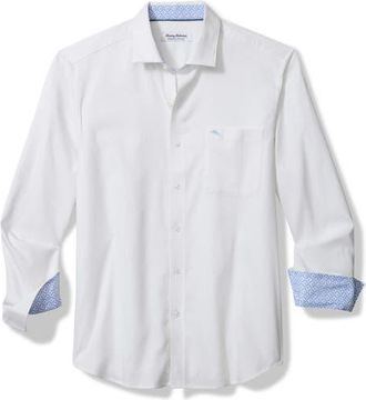 Tommy Bahama Sarasota Stretch Ventura Coast Solid White IslandZone Button-Up Shirt at Nordstrom, Size 3Xb